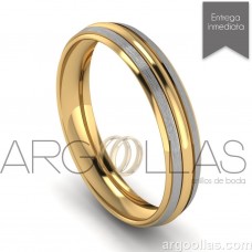 Argolla Clásica Oro 14K 4mm Cepillado (Oro Amarillo, Oro Blanco, Oro Rosa) MOD: 551-4